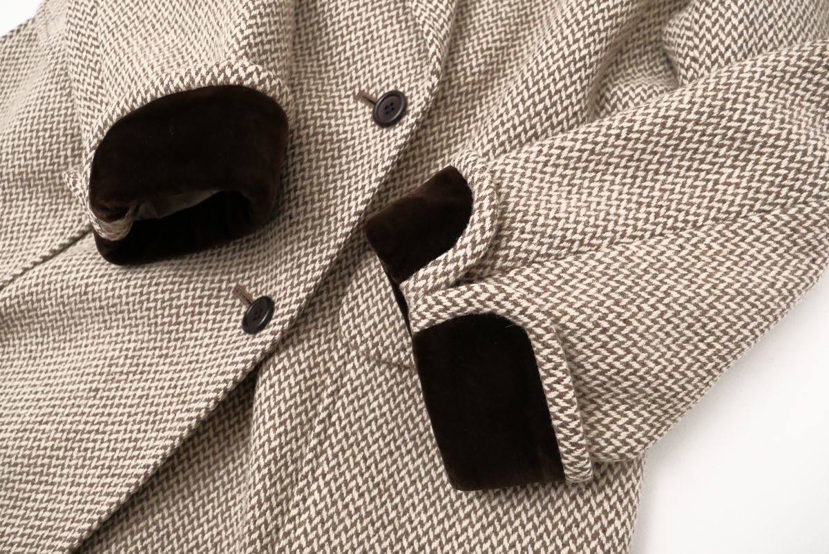 Yves Saint Laurent ロングコート ベロア切り替え ビンテージ 【公式通販】