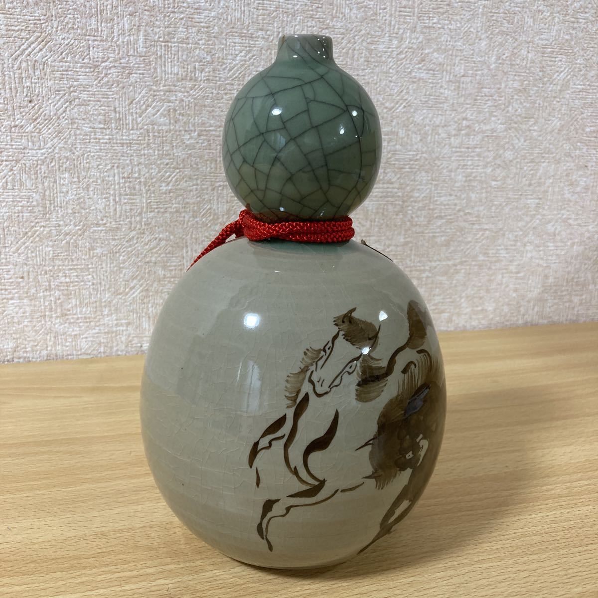 置物 陶器 瓢箪 ひょうたん型壺 花瓶 高評価アイテム 花器 昭和レトロ 花瓶 置物 陶器 瓢箪 ひょうたん型壺 花器 昭和レトロ 花瓶・フラワースタンド