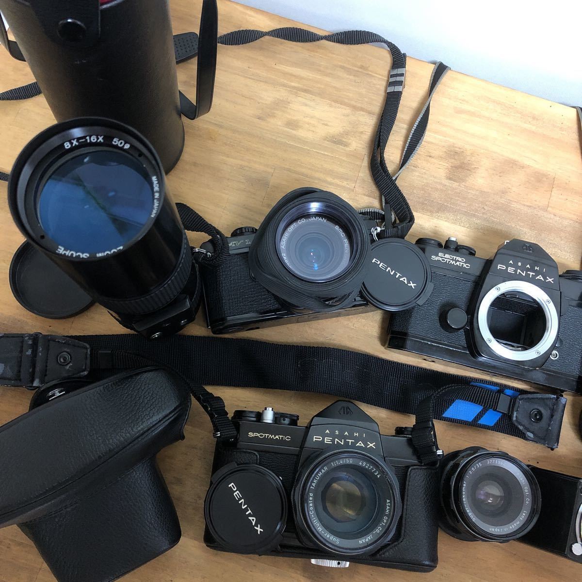 PENTAX ペンタックス【カメラレンズセット】SPOTMATIC ・MV1 ・ES ・MC Skylight 1B ・smc PENTAX-M・TAKUMAR 1:1.8/55 5263341 ・ZOOM PENTAX SPOTMATIC ペンタックス カメラセット SPOTMATIC本体レンズセット セット