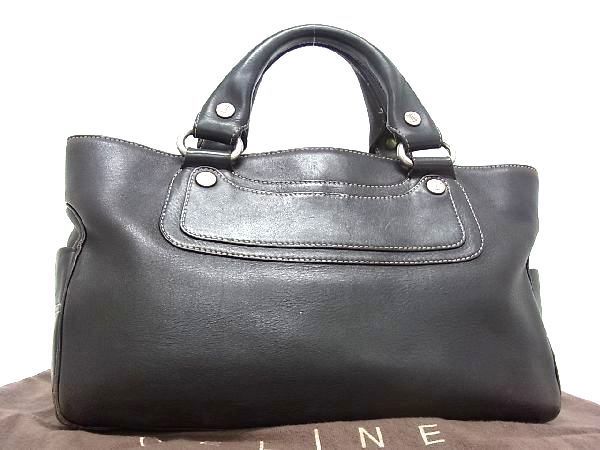 1円 CELINE セリーヌ ブギーバッグ レザー ハンドバッグ トートバッグ 手持ちかばん ダークブラウン系 BB1612JN ブギーバッグ セリーヌ ハンドバッグ 1円～CELINE □ アイボリー