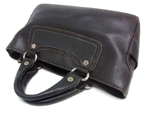1円 CELINE セリーヌ ブギーバッグ レザー ハンドバッグ トートバッグ 手持ちかばん ダークブラウン系 BB1612JN ブギーバッグ セリーヌ ハンドバッグ 1円～CELINE □ アイボリー