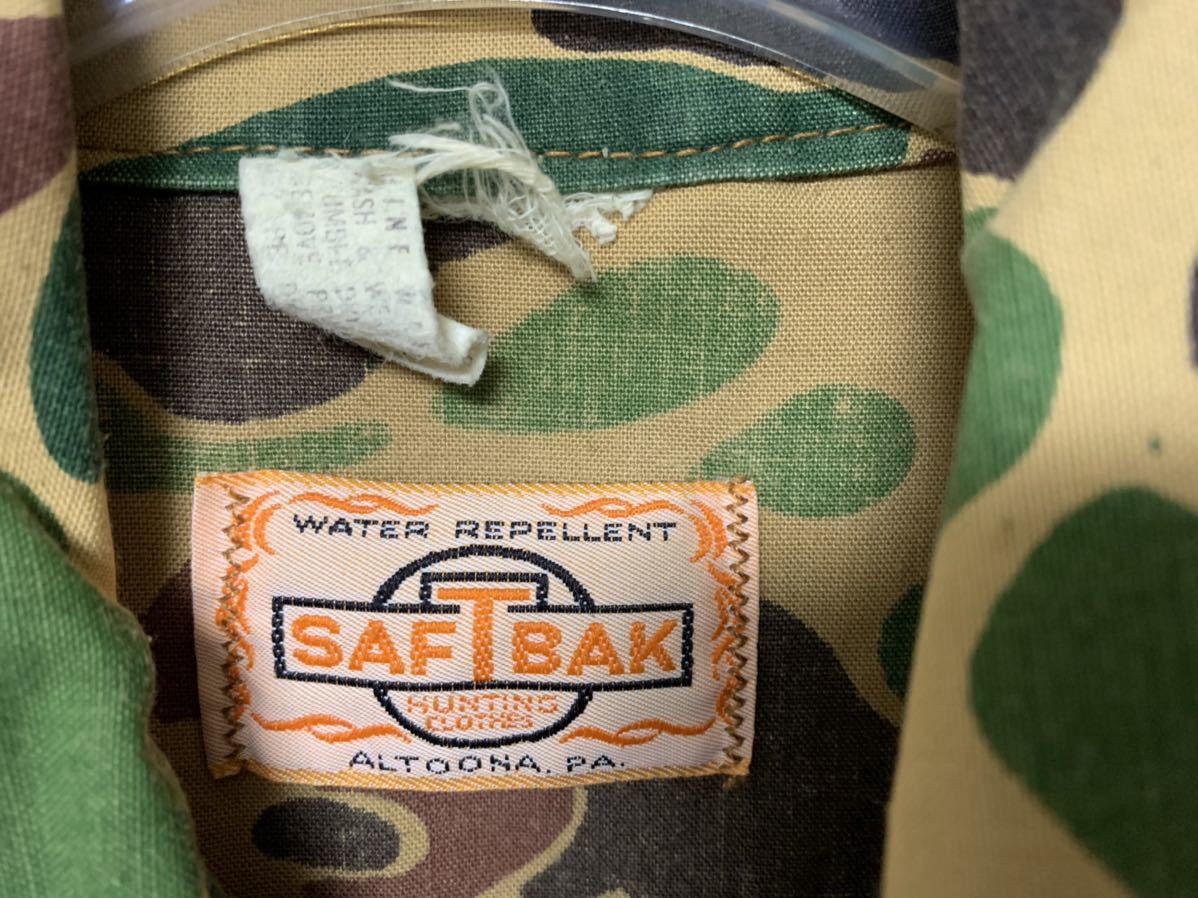 70s SAFTBAK ダックハンターカモ　シャツジャケット　カバーオール 極上＊ 70s USA製 SAFTBAK ダックハンター カモ 迷彩 ハンティング