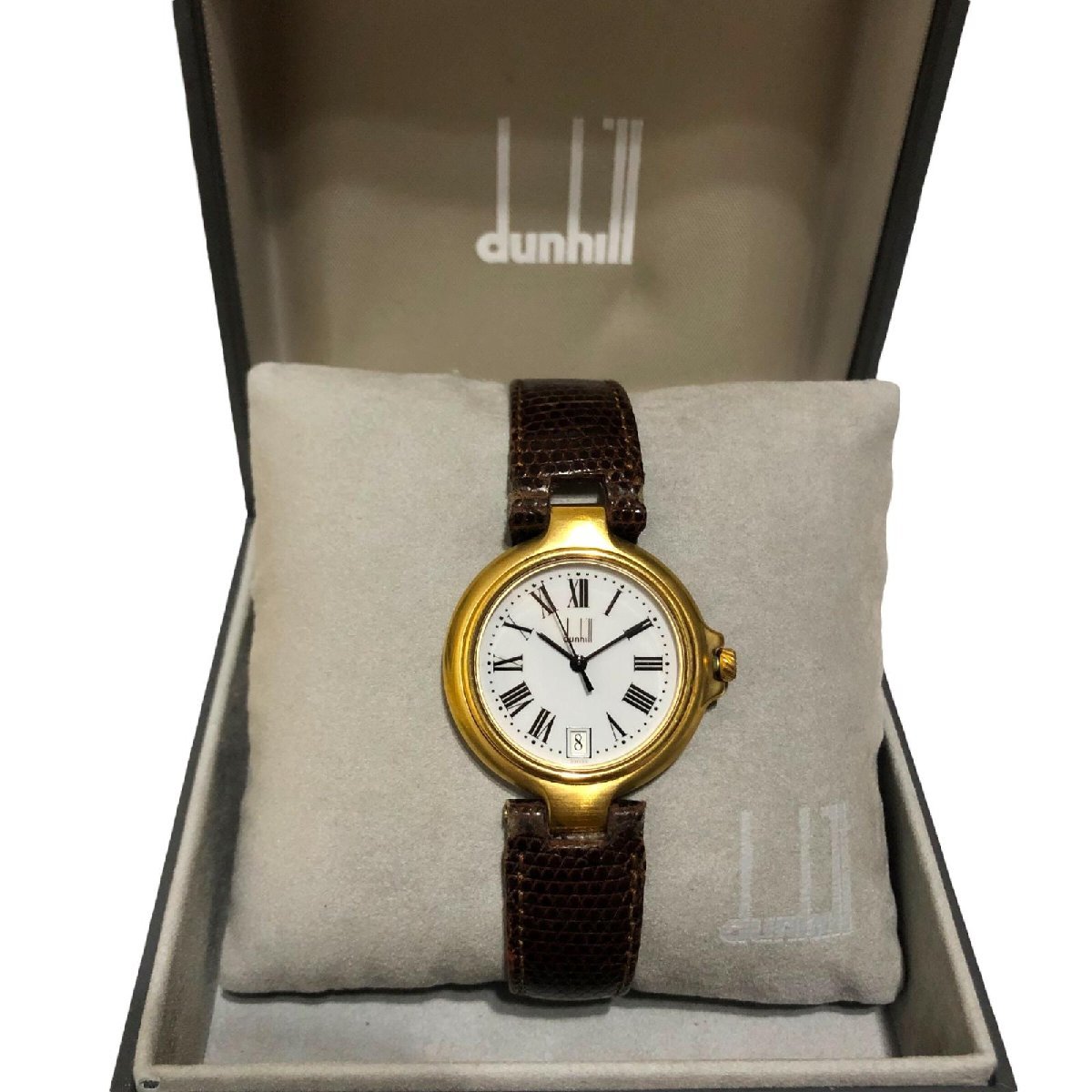 Dunhill ダンヒル ダンヒル エリート デイト ローマン 白文字盤 