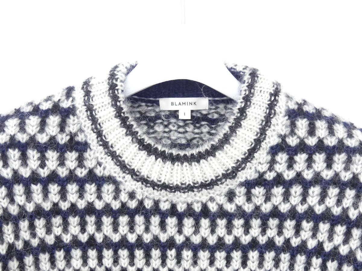 未使用 新作 BLAMINK ブラミンク ジャガード3Gロングスリーブニット 1  