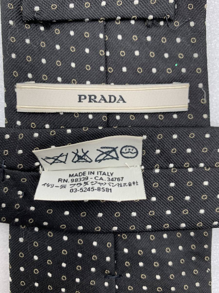 プラダ PRADA ドットデザイン シルク製 ネクタイ 中古 現状品 RN.98339