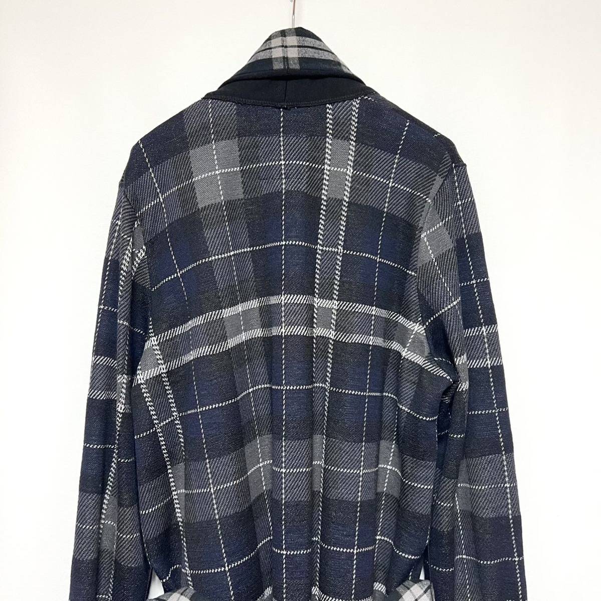 美品 15AW Sacai サカイ ウール チェック ガウンコート ベルト付き 