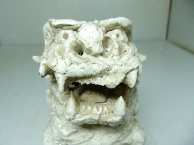 置物□狛犬一対 飴釉（江戸期）享保4年 己亥 奉納 獅子 江戸期骨董