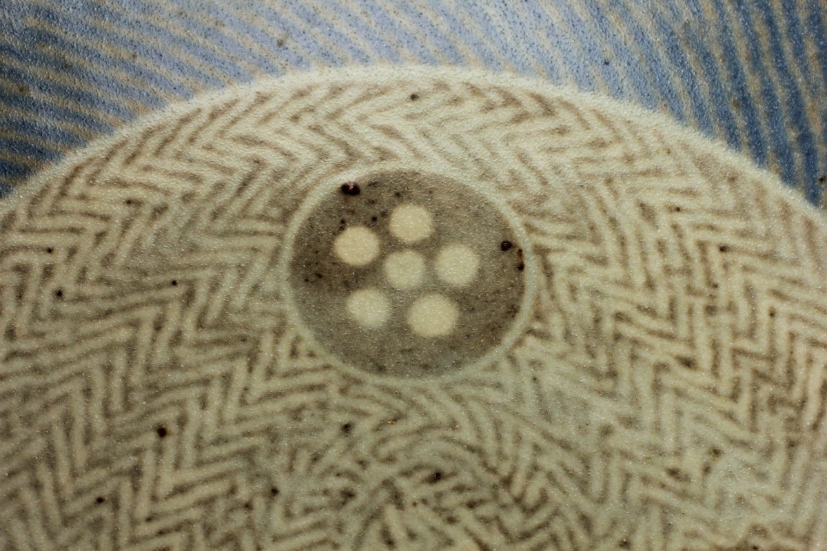 人間国宝 島岡達三 地釉縄文象嵌角皿 共箱 共布 孤高の鬼才