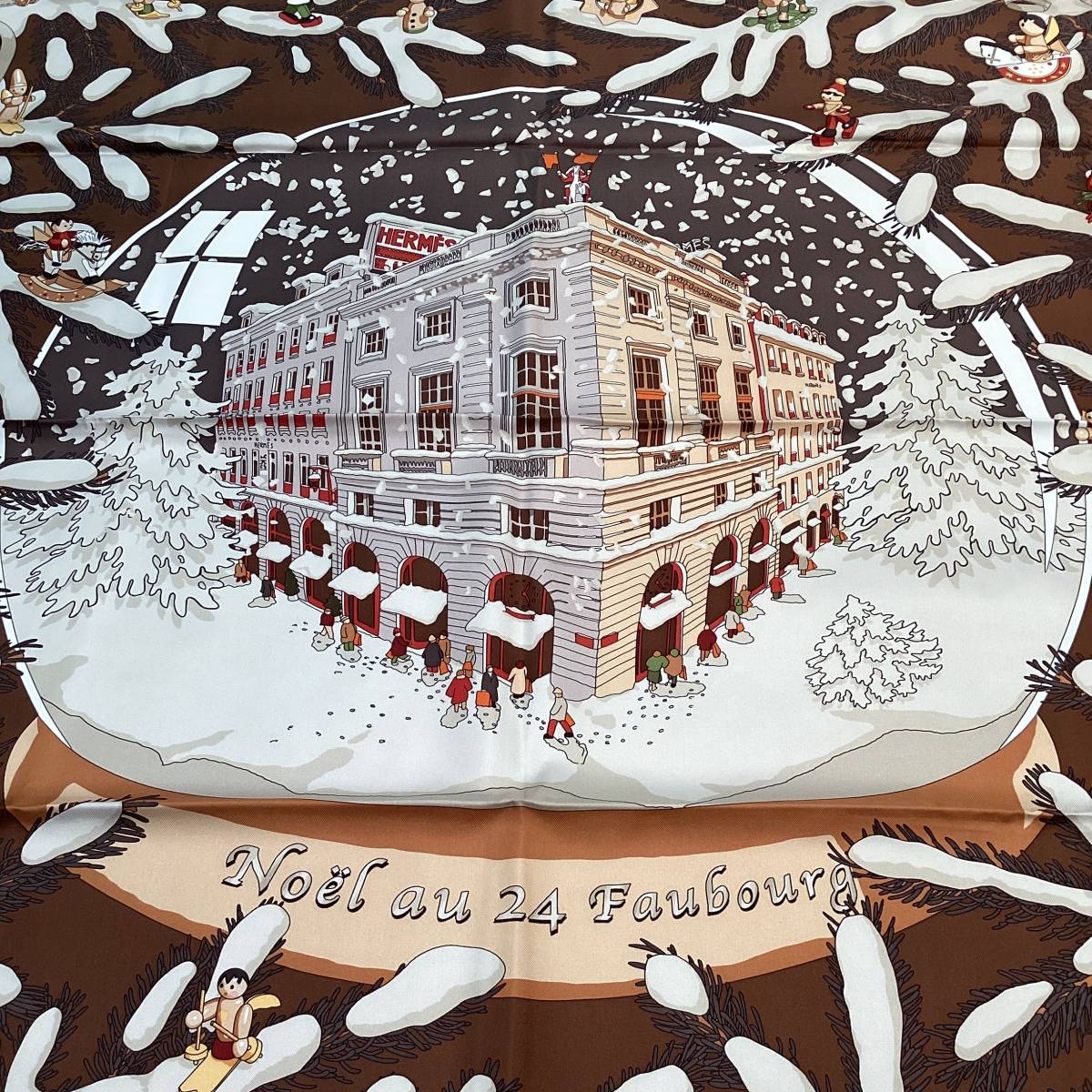 未使用！　エルメス　カレ90 Noel au 24 Faubourg フォーブル24番地