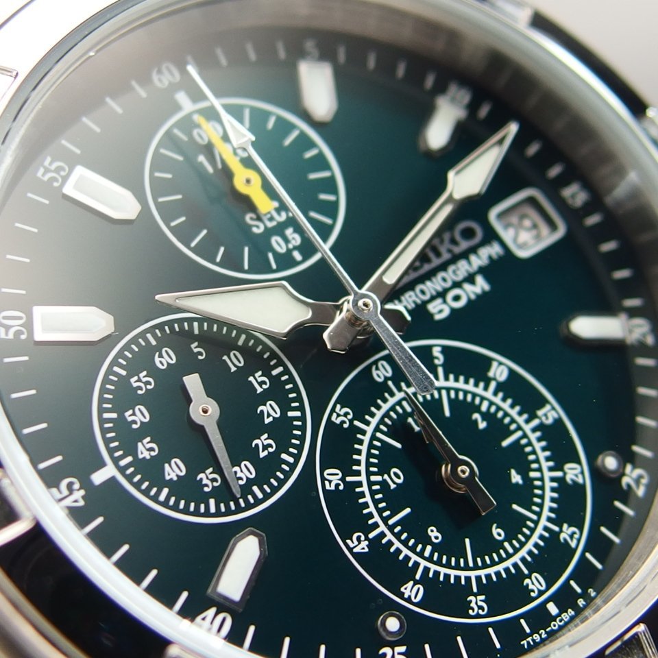 タグ付・美品】 SEIKO セイコー 7T92-0CA0 SS QZ クロノグラフ デイト