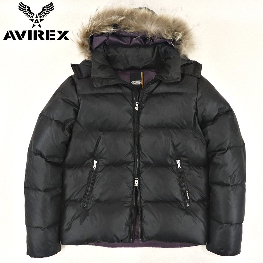 AVIREX フード付きダウンジャケット L ブラック 【公式通販】