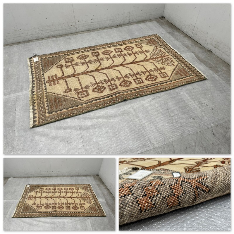 T1475☆未使用保管品☆ギャッベ☆ペルシャ絨毯☆ウール☆15万☆イラン☆215×130㎝ | 美術品 1000￥ペルシャ絨毯 二子玉川 蔦屋家電 ヴィンテージ