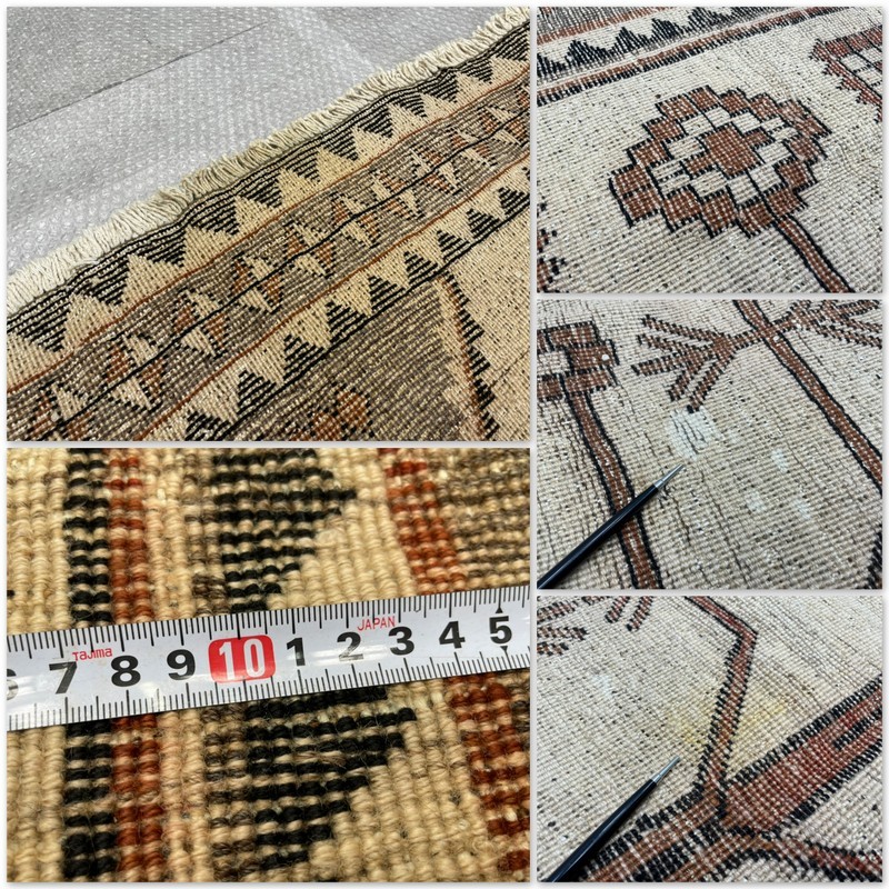 T1475☆未使用保管品☆ギャッベ☆ペルシャ絨毯☆ウール☆15万☆イラン☆215×130㎝ | 美術品 1000￥ペルシャ絨毯 二子玉川 蔦屋家電 ヴィンテージ