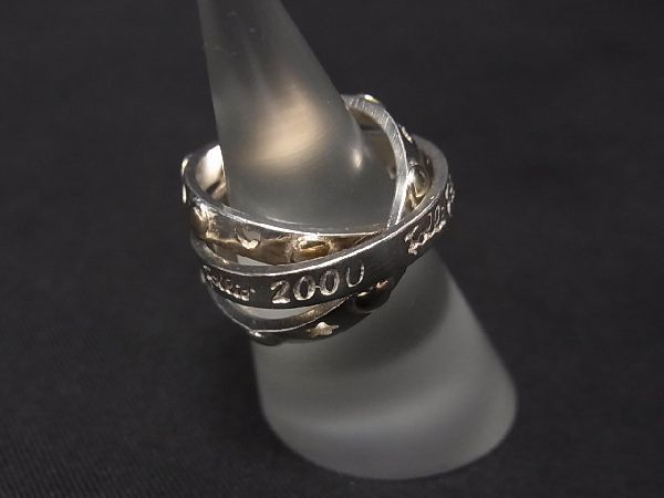1円 Folli Follie フォリフォリ 2000年 SV925 3連 リング 指輪