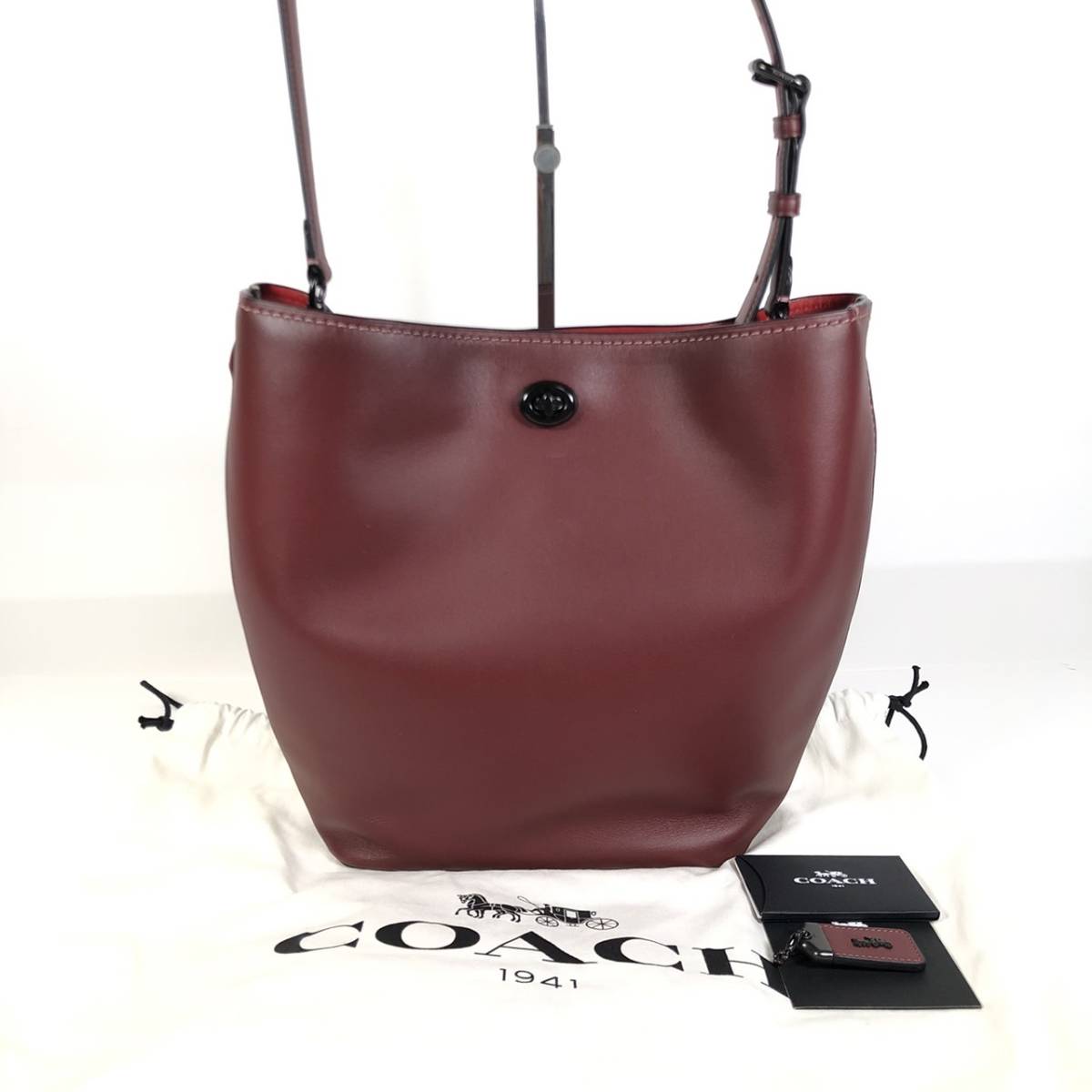 ☆COACH / コーチ DF-50115☆ ショルダーバッグ ワインレッド 赤 