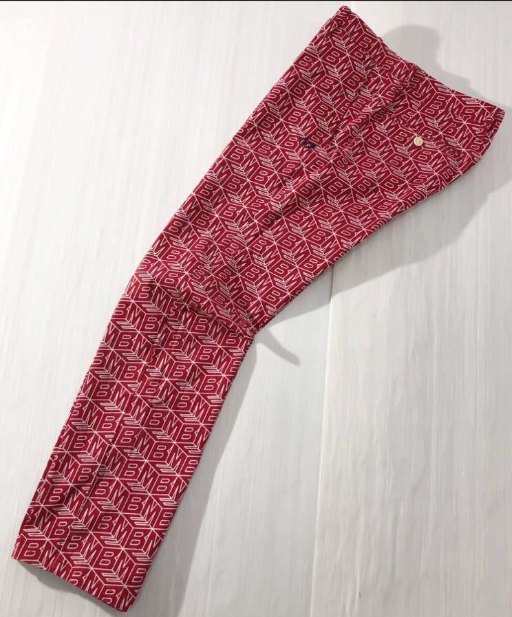 セール，お買い得 179 MASTER BUNNY マスターバニー パーリーゲイツ バニー耳刺繍 MBE 総柄 ストレッチ素材 ゴルフ パンツ レッド&times;ホワイト 4(80cm～)｜売買されたオークション情報、yahooの商品情報をアーカイブ パンツ、スラックス