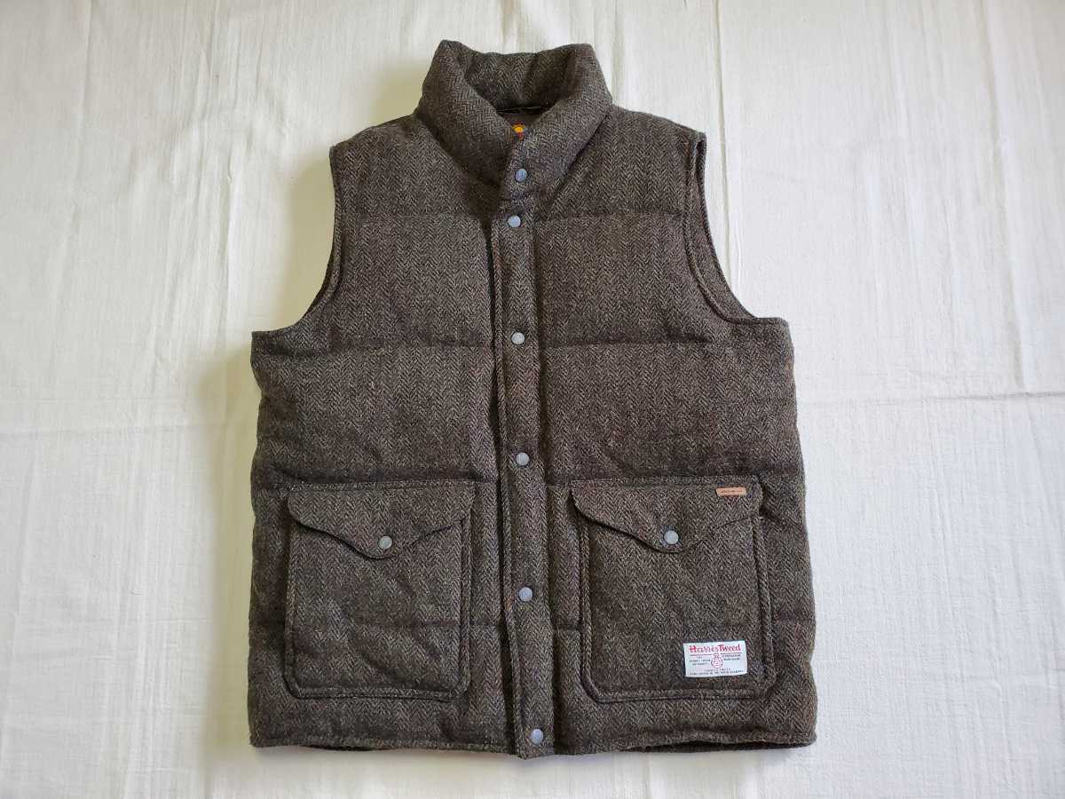 ★美品★【ハリスツイード エディバウアー ウール ヴィンテージベスト✨】 □【状態良】Eddie Bauer × HARRIS TWEED エディー・バウアー×ハリス