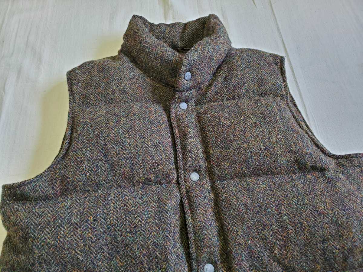 ★美品★【ハリスツイード エディバウアー ウール ヴィンテージベスト✨】 □【状態良】Eddie Bauer × HARRIS TWEED エディー・バウアー×ハリス
