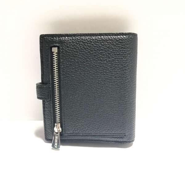 アクセソワ・ドゥ・マドモワゼル AccessoiresDeMademoiselle(ADMJ) 2つ折り財布 - レザー 黒 財布 - アクセソワ・ドゥ・マドモワゼル美品 アクセソワ・ドゥ・マドモワゼル レ Accessoires &frasl;