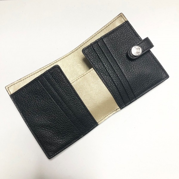 アクセソワ・ドゥ・マドモワゼル AccessoiresDeMademoiselle(ADMJ) 2つ折り財布 - レザー 黒 財布 - アクセソワ・ドゥ・マドモワゼル美品 アクセソワ・ドゥ・マドモワゼル レ Accessoires &frasl;