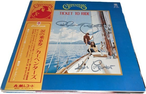 カーペンターズ - Carpenters Ticket To : ⁄ Ride 直筆サイン入りLP