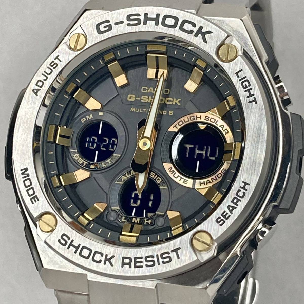 極美品 箱説付G-SHOCK GST-W110D-1A9JF G-STEEL/Gスチール タフ 