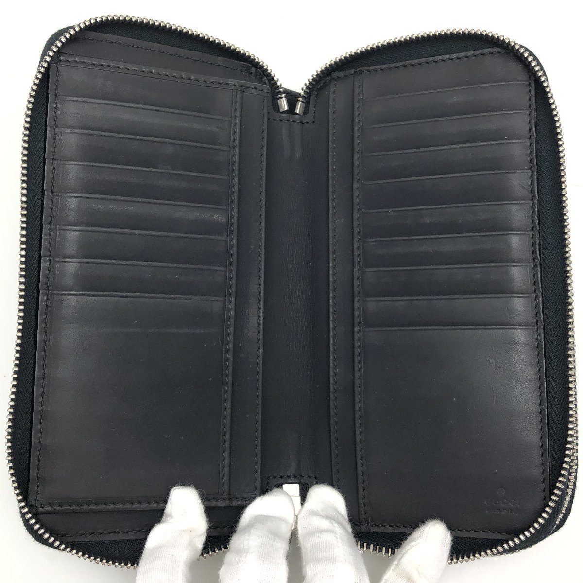 グッチ ラウンドファスナー長財布 Wファスナー オーガナイザー 295830