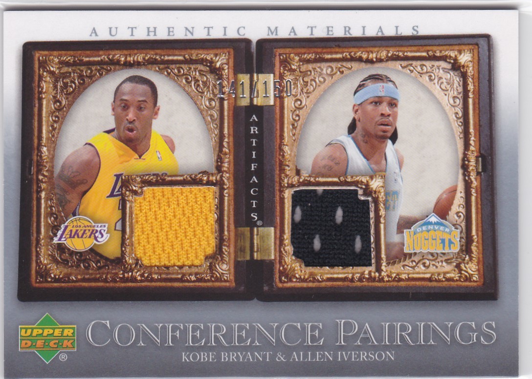 驚きの破格値，お買い得 Kobe Bryant / Allen Iverson 2007-2008 Upper Deck Artifacts Conference Pairings Dual Jersey /150(Upper Deck)｜売買されたオークション情報、yahooの商品情報をアーカイブ公開 - オークファン Upper Deck