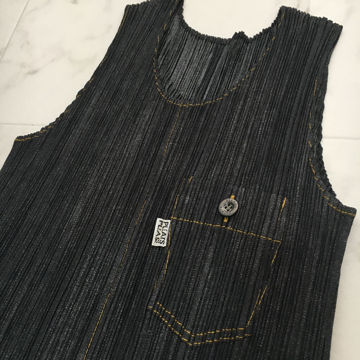 美品 PLEATS PLEASE プリーツプリーズ レアプリント デニム ロング 
