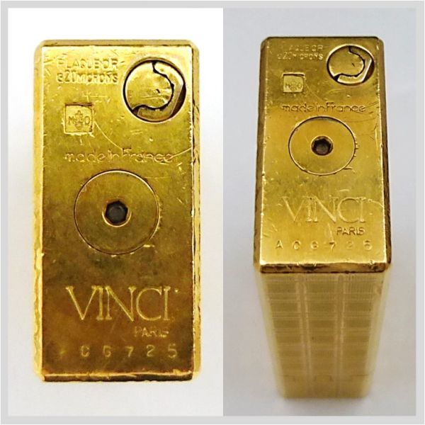 VINCI ヴィンチ ガスライター ゴールド フランス製 喫煙具 タバコ 火種 