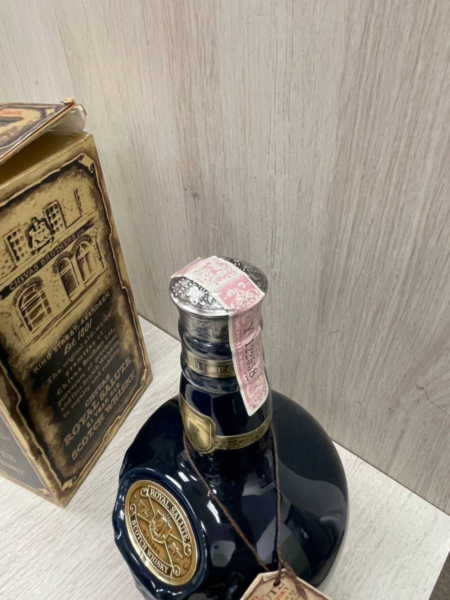 未開栓 ロイヤルサルート 21年 青 陶器ボトル 巾着/箱付 700ml 40％ CR