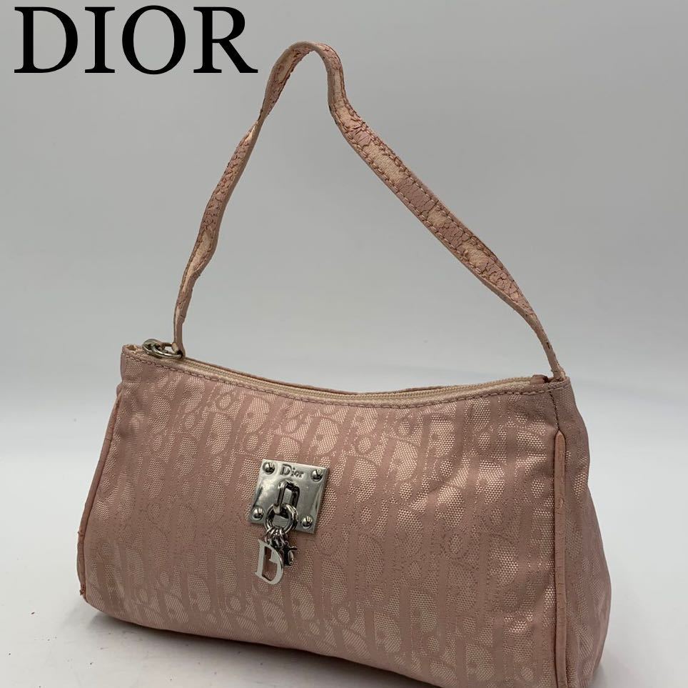 DIOR ディオール　トロッター　ハンドバッグ　ポーチ　ファスナー　ブランド　オシャレ Dior トロッター クリスチャン 美品Christian トロッター柄 バニティ