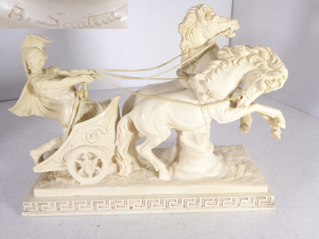 □□イタリア製 A.SANTINI アンテルマ サンティーニ 騎士と馬 彫刻