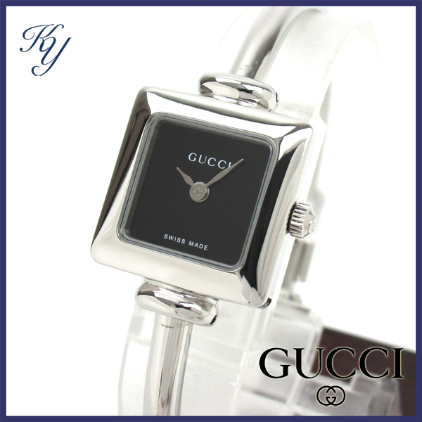 1円～ 磨き済み 美品 本物 人気 GUCCI グッチ 1900L バングル ブラック