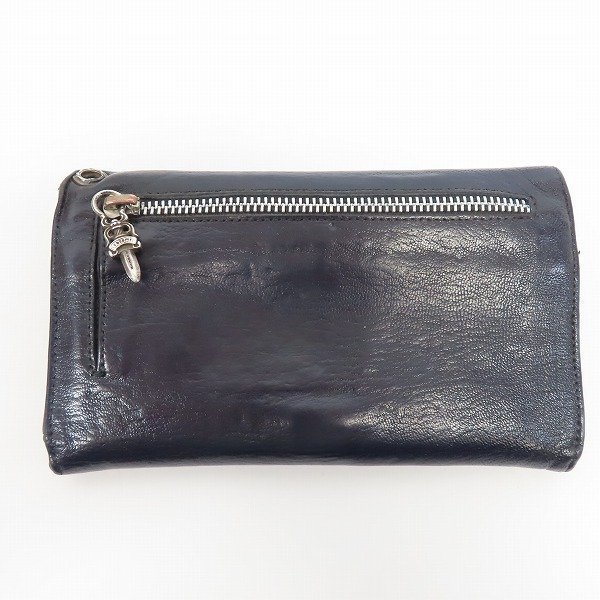 CHROME HEARTS/クロムハーツ WAVE ウェーブウォレット 長財布 ネイビー 