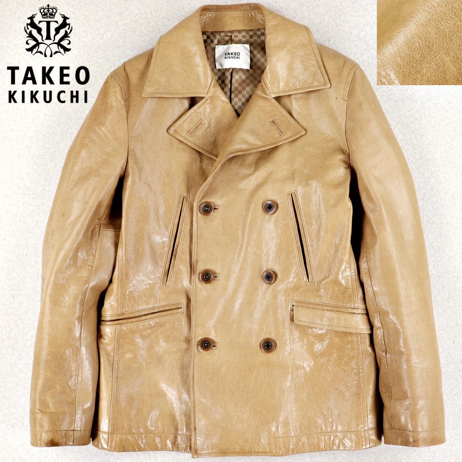 TAKEO KIKUCHI 　羊革　カーコート　レザージャケット 相場価格8万円 美品 TAKEO KIKUCHI タケオキクチ 羊革 ラムレザー
