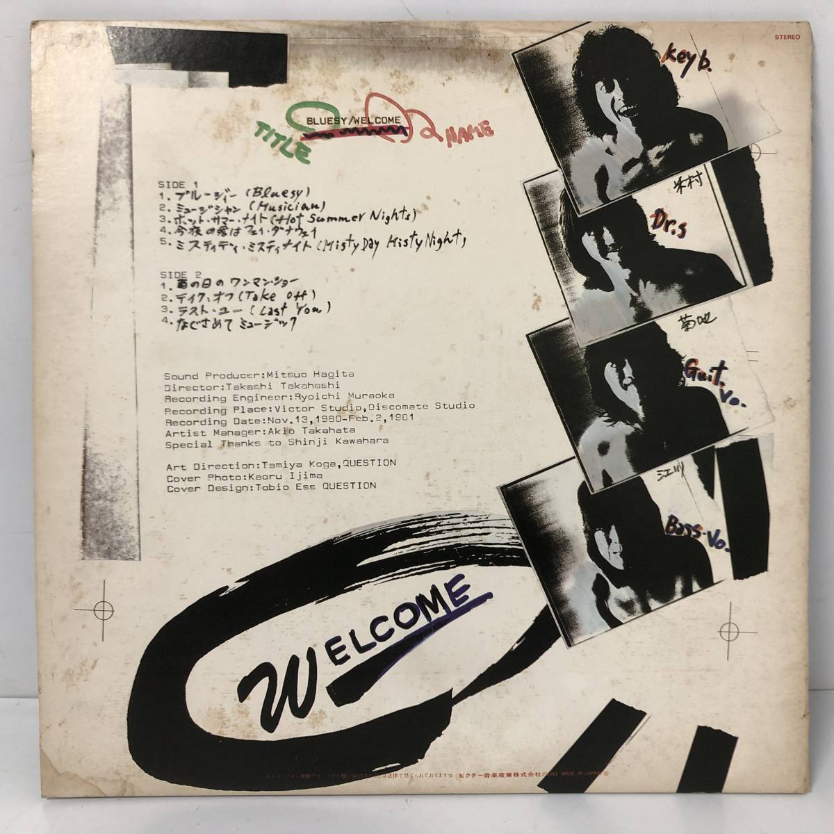 FI13/78 見本盤 白ラベル Bluesy ブルージィー LP レコード Welcome