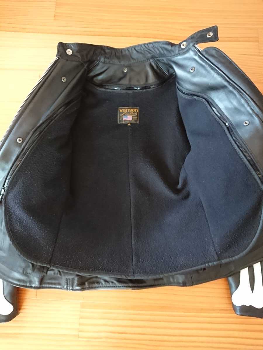 VANSON BONE バンソン ボーン レザー ライダース ジャケット シングル 36 スカル バンソン VANSON ボーン ダブル VANSON(バンソン 0
