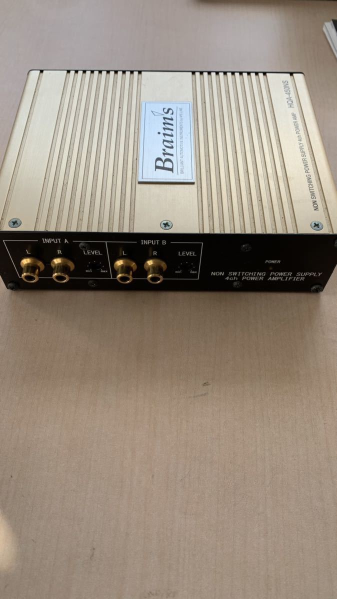 送料無料！ Braims ブレイムス HQA-450NS 高性能小型 4ch アンプ キャパシター付きモデル 美品中古 コンパクトアンプ 