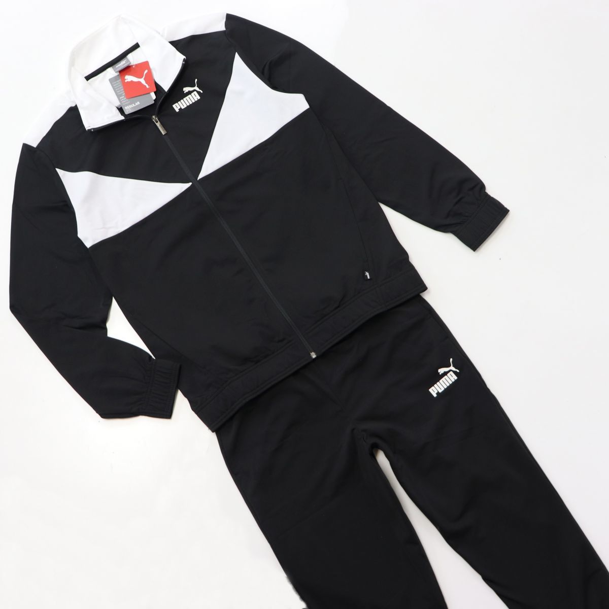 【PUMA/プーマ】吸汗速乾ドライジャージ ジャケット&パンツ上下セットアップ黒 メンズ プーマ PUMA ストレッチ ジャージ ブランド 速乾 パンツ 吸汗