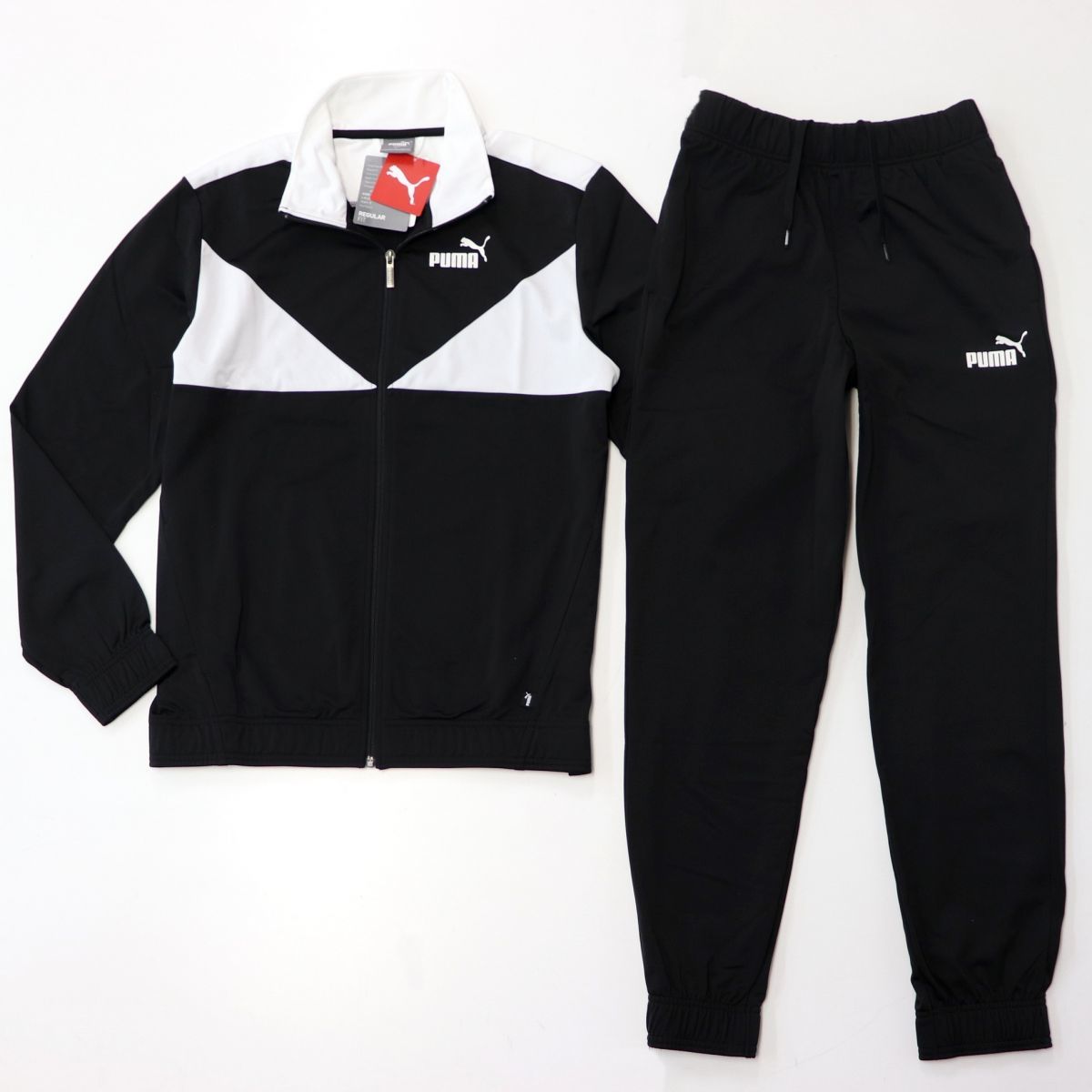 【PUMA/プーマ】吸汗速乾ドライジャージ ジャケット&パンツ上下セットアップ黒 メンズ プーマ PUMA ストレッチ ジャージ ブランド 速乾 パンツ 吸汗