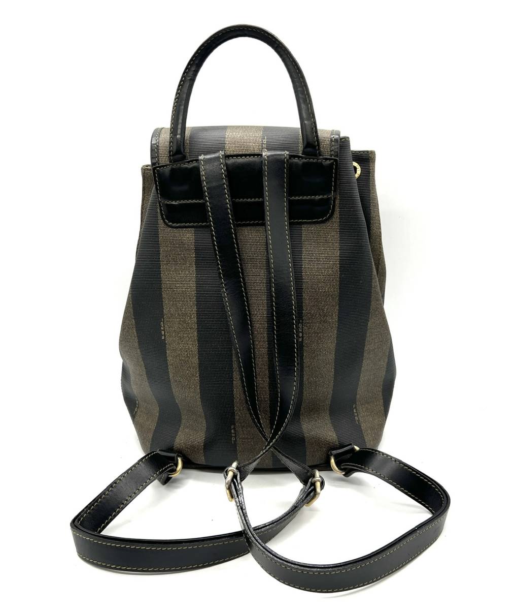 □FENDI フェンディ ペカン柄 巾着型 リュック バックパック PVC
