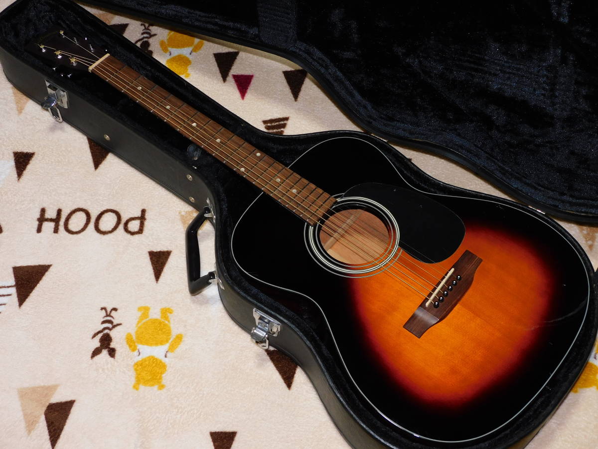 ★特価.即決11800円[Aria Dreadnought/アリア]トップ単板!![AF-280BS/サンバースト]HC付★