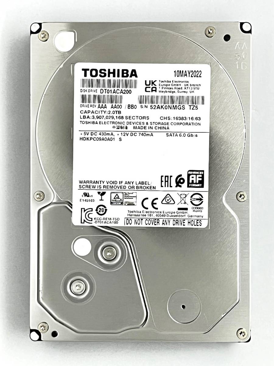 DT01ACA200 2TB TOSHIBA SATA Toshiba 3.5 64MB Cache 7200RPM HDD