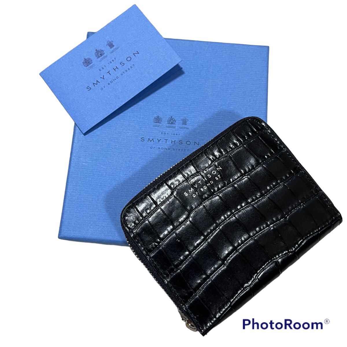 未使用品】 SMYTHSON スマイソン クロコ型押し カードケース 財布 