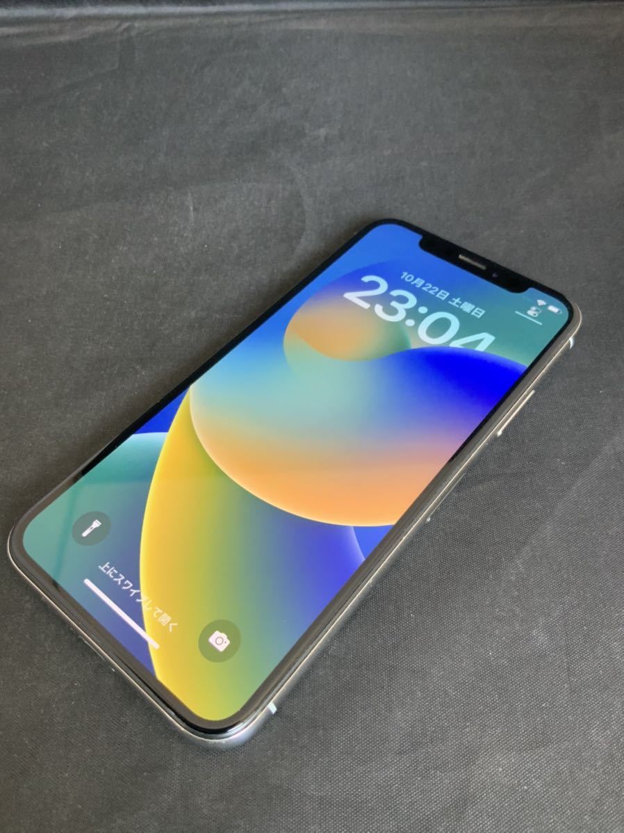 179-N55) 中古品 ソフトバンク iPhone X 256GB シルバー SIMロックなし