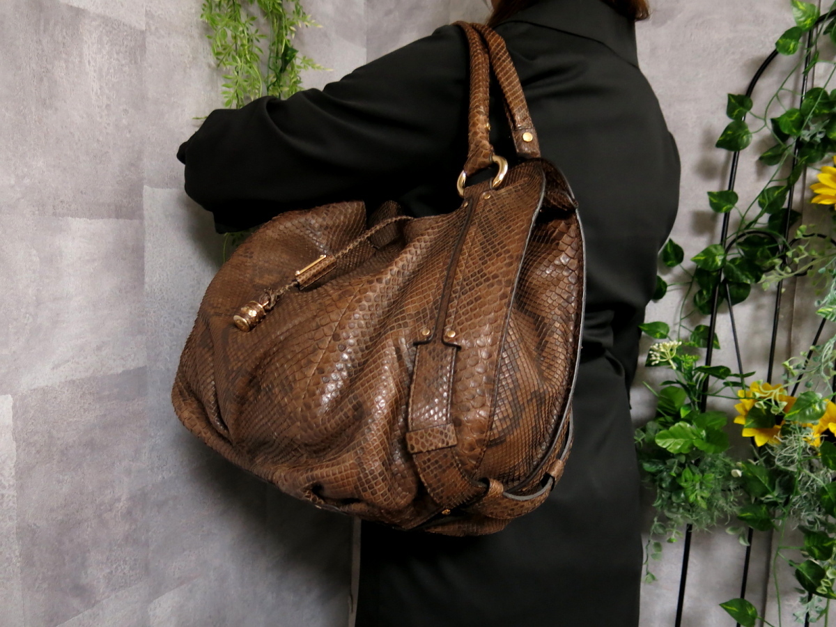 ○超美品○CELINE セリーヌ○ビタースウィート○パイソン 本 ヘビ 革 