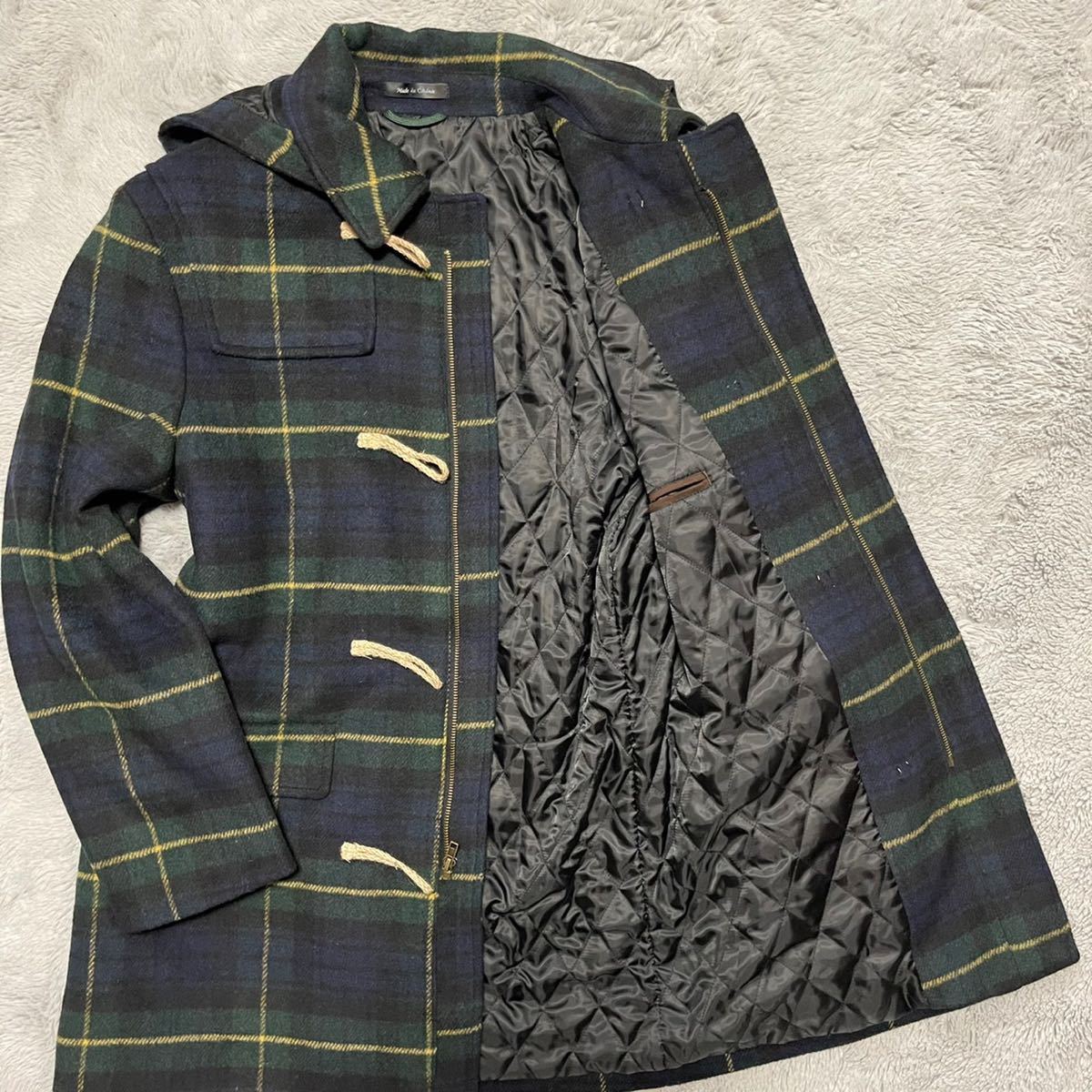 新品未使用 ラルフローレン【抜群の高級感】Ralph Lauren ダッフルコートブラックウォッチ　Mサイズ チェック