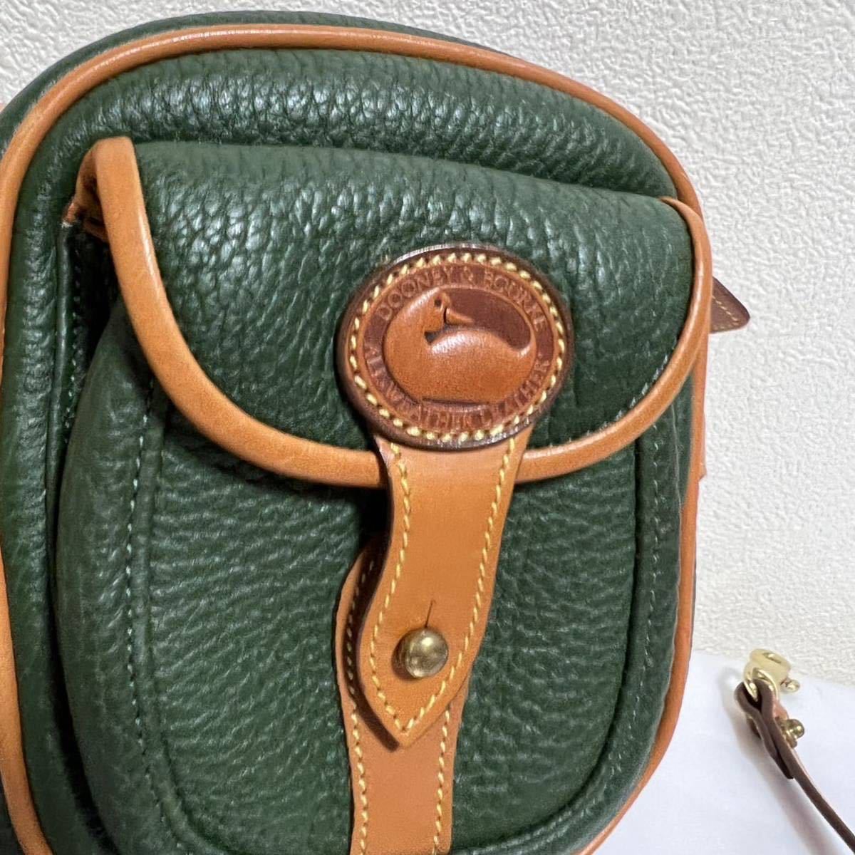 極美品】DOONEY&BOURKE ミニショルダーバッグ ポシェット グリーン 
