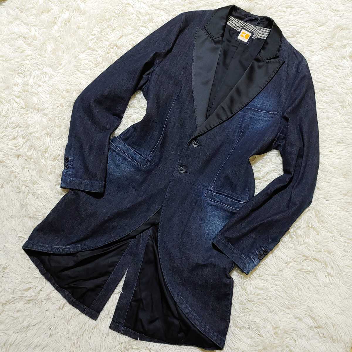 美品】ヒューゴボス HUGO BOSS デニムチェスターコート ロング M